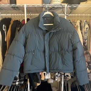 Zara Green Puffer Jacket